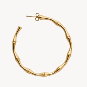 Brandshouse Amsterdam - gouden oorringen met bamboe-look