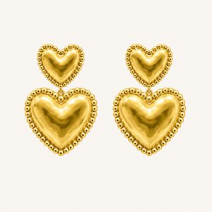 Brandshouse Amsterdam - golden heart statement earrings