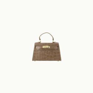 Small Handbag - Croco Taupe